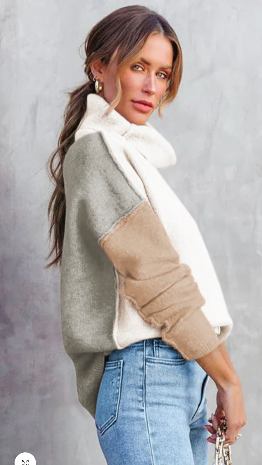 ColorBlock Turtle Neck