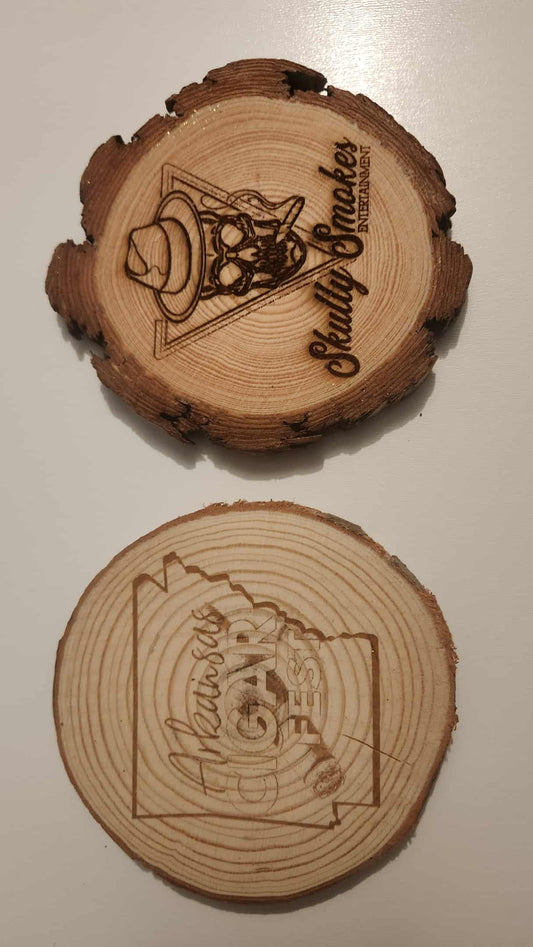 SET OF WOOD COASTERS
