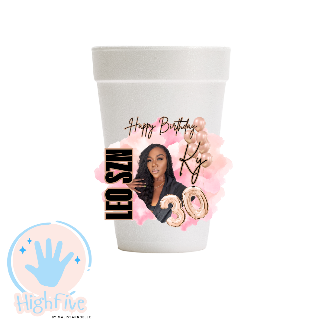 Custom Birthday Cup (Sticker)