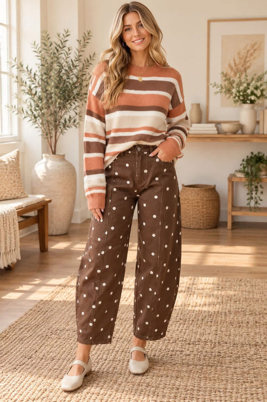 Polka Dot Barrel Jeans