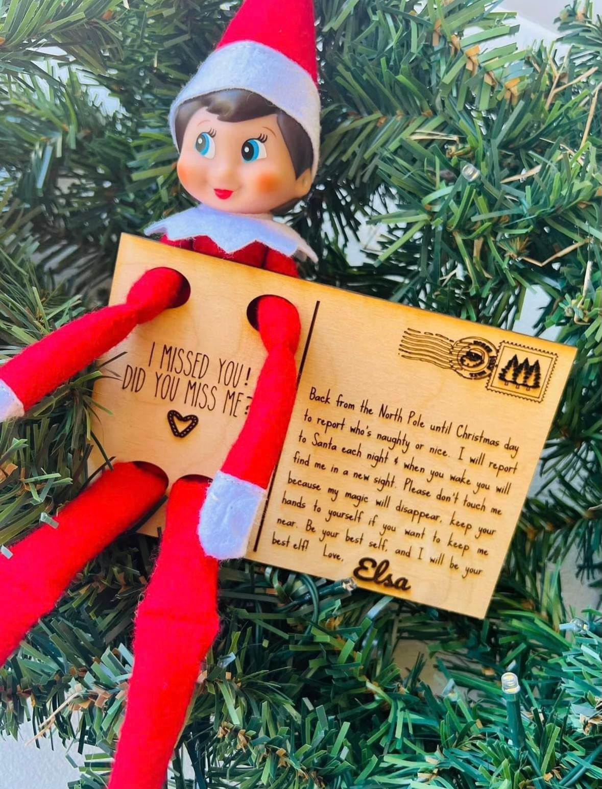 🎄CUSTOM ELF WOODEN WELCOME POST CARDS 🎄